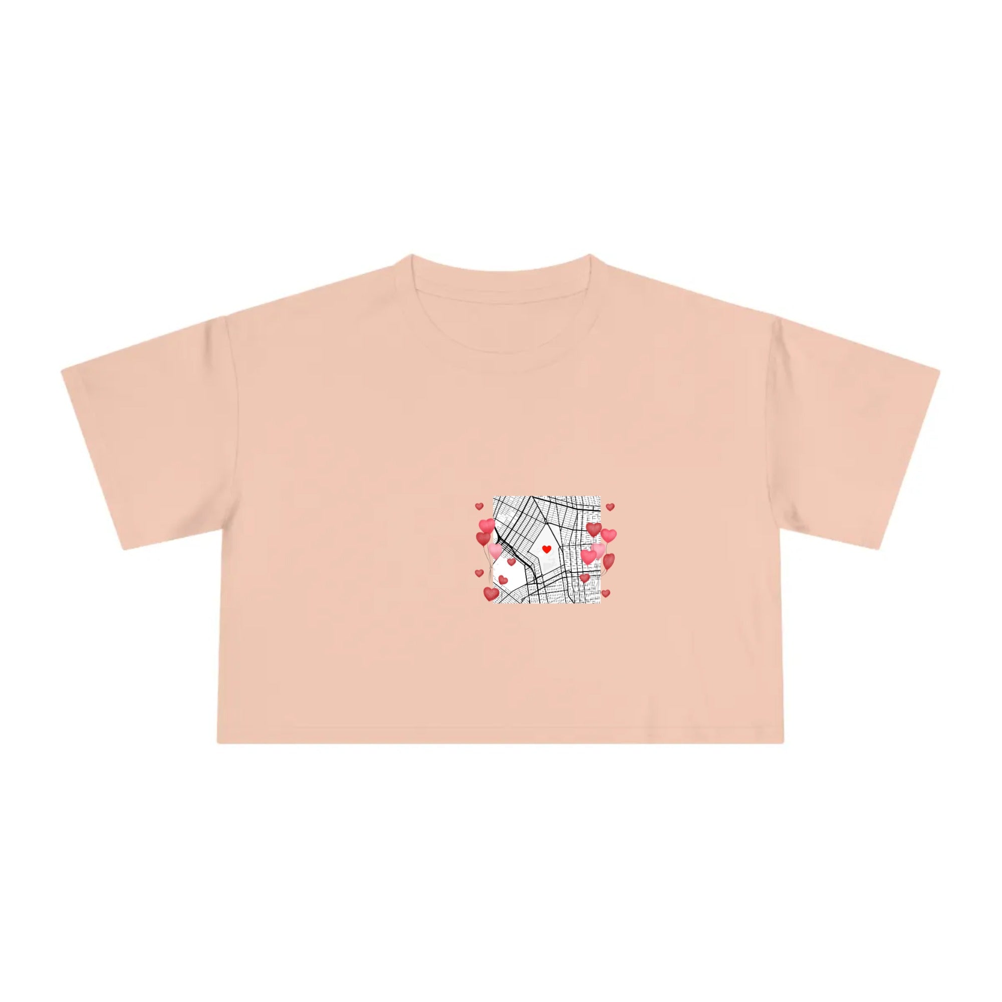 Custom map with title | Women's Crop Tee